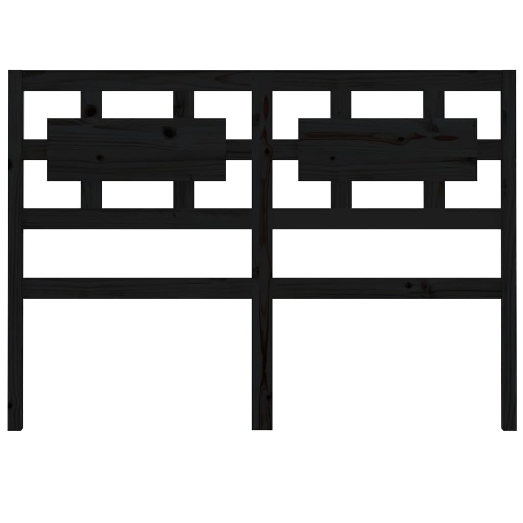 Solid Pine Wood Bed Headboard, Black, 185.5x4x100 cm