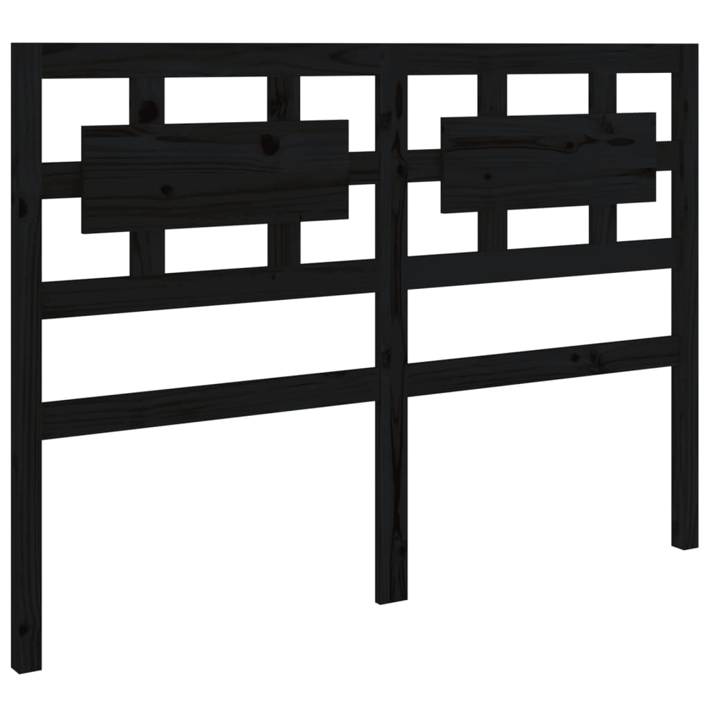 Solid Wood Pine Bed Headboard 205.5x4x100 cm - Black Finish