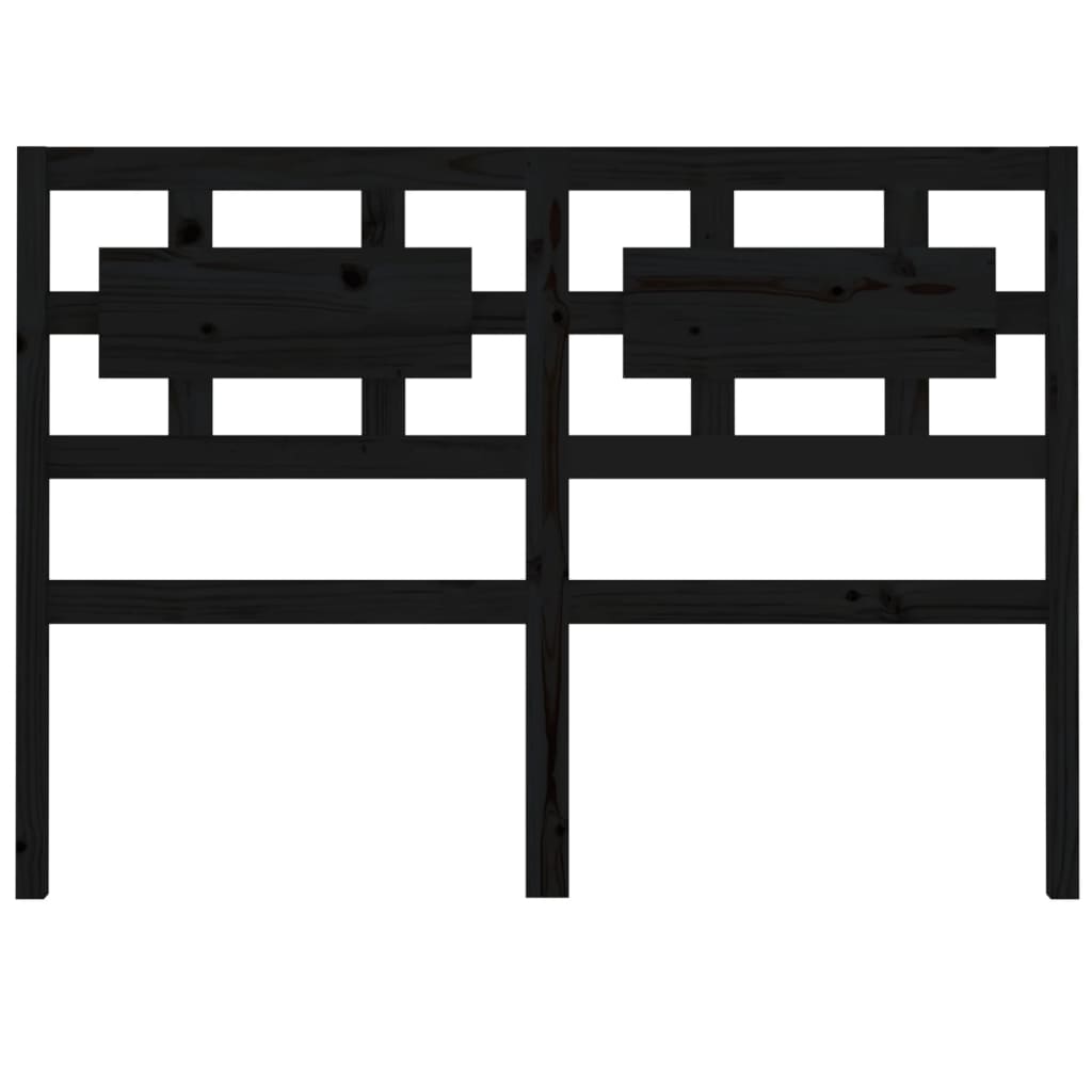 Solid Wood Pine Bed Headboard 205.5x4x100 cm - Black Finish