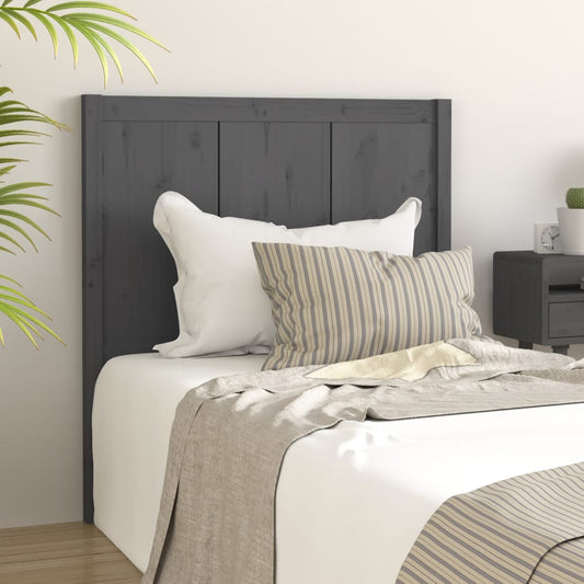 Solid Pine Wood Grey Headboard 80.5x4x100 cm - Stylish & Durable