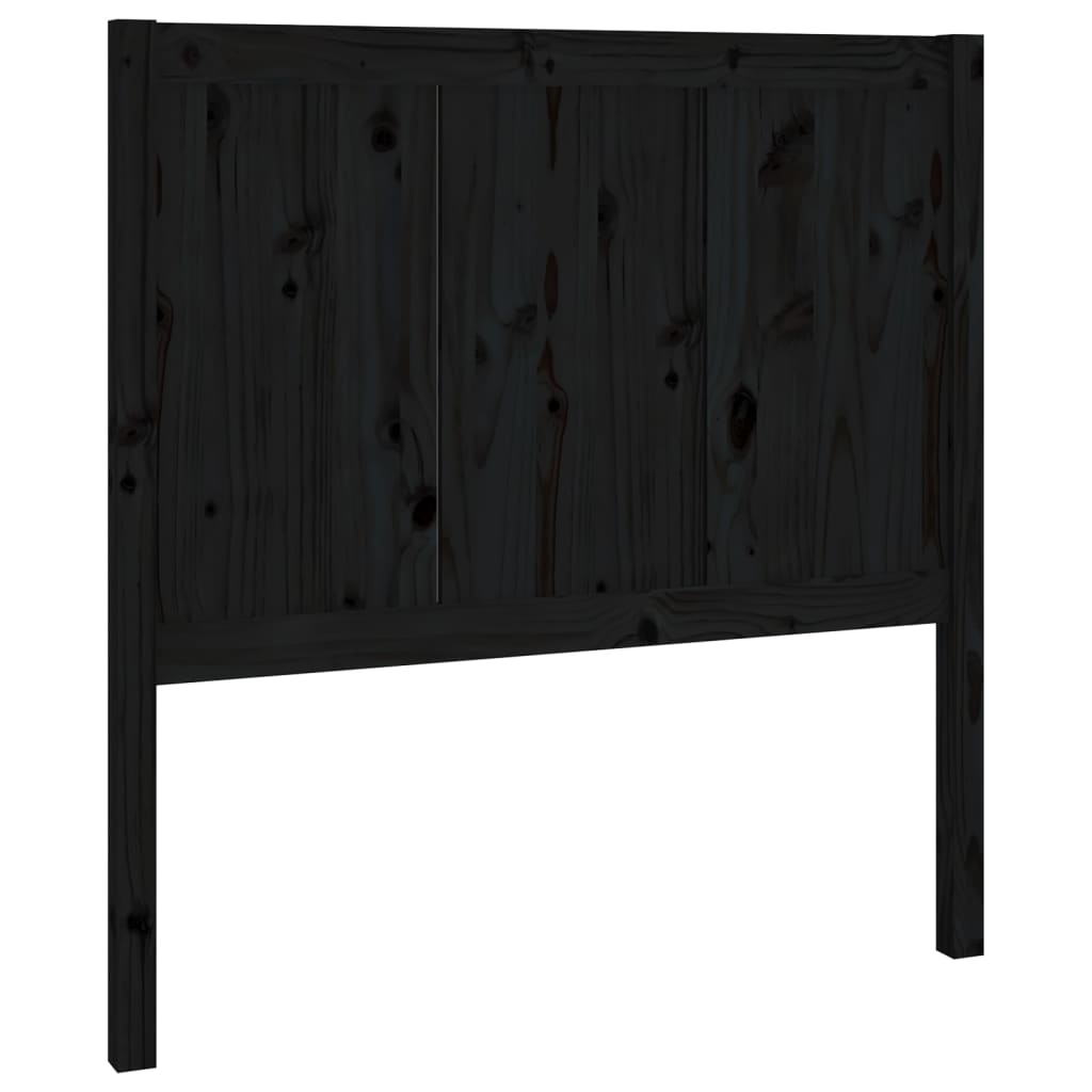 Solid Pine Wood Bed Headboard - Black, 95.5x4x100 cm
