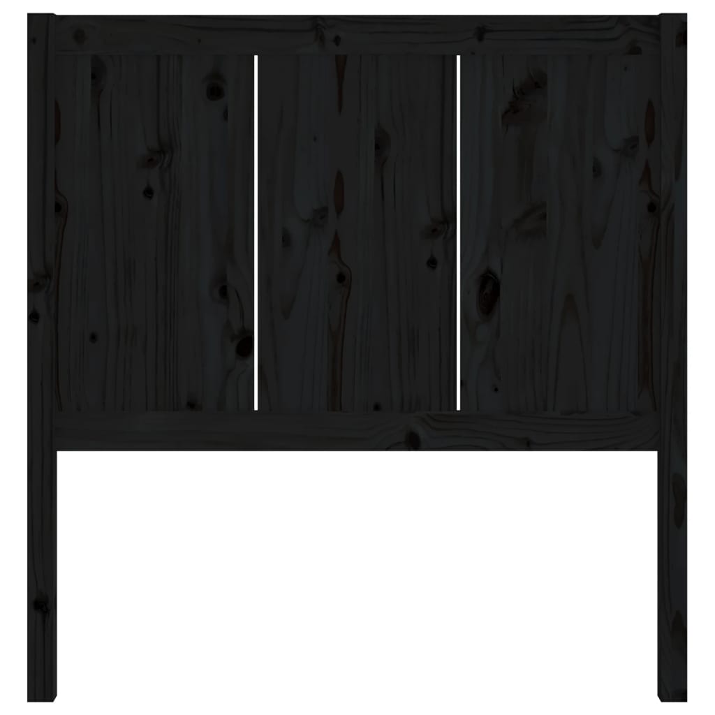 Solid Pine Wood Bed Headboard - Black, 95.5x4x100 cm