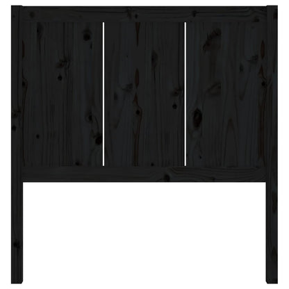 Solid Pine Wood Bed Headboard - Black, 95.5x4x100 cm