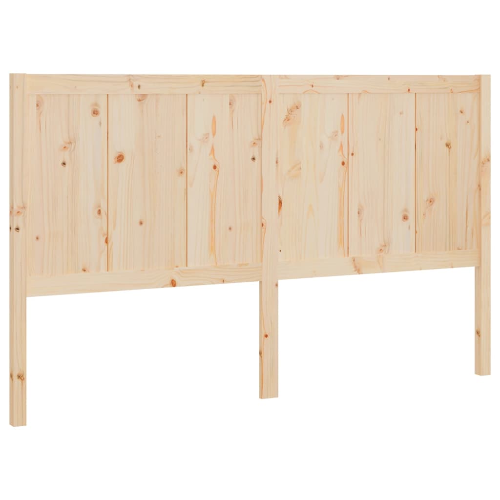 Solid Pine Wood Bed Headboard - 125.5x4x100 cm - Natural Finish
