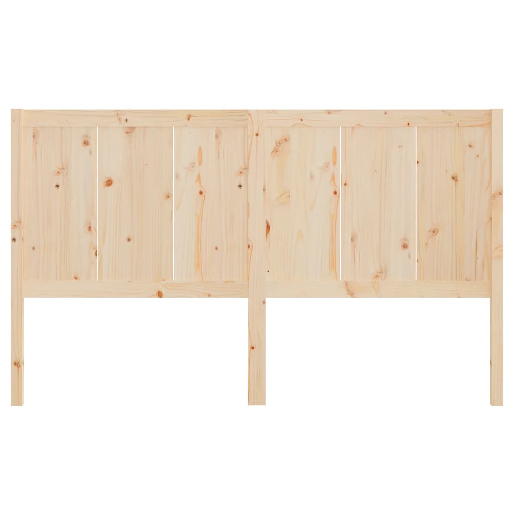 Solid Pine Wood Bed Headboard - 125.5x4x100 cm - Natural Finish