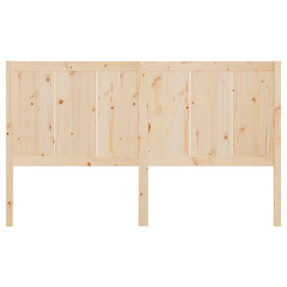 Solid Pine Wood Bed Headboard - 125.5x4x100 cm - Natural Finish