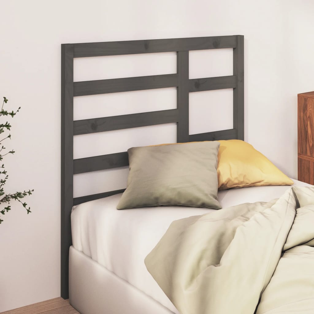 Solid Pine Grey Headboard 81x4x104 cm - Elegant Bedroom Decor