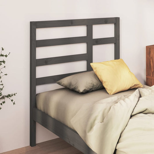 Solid Pine Grey Headboard 81x4x104 cm - Elegant Bedroom Decor