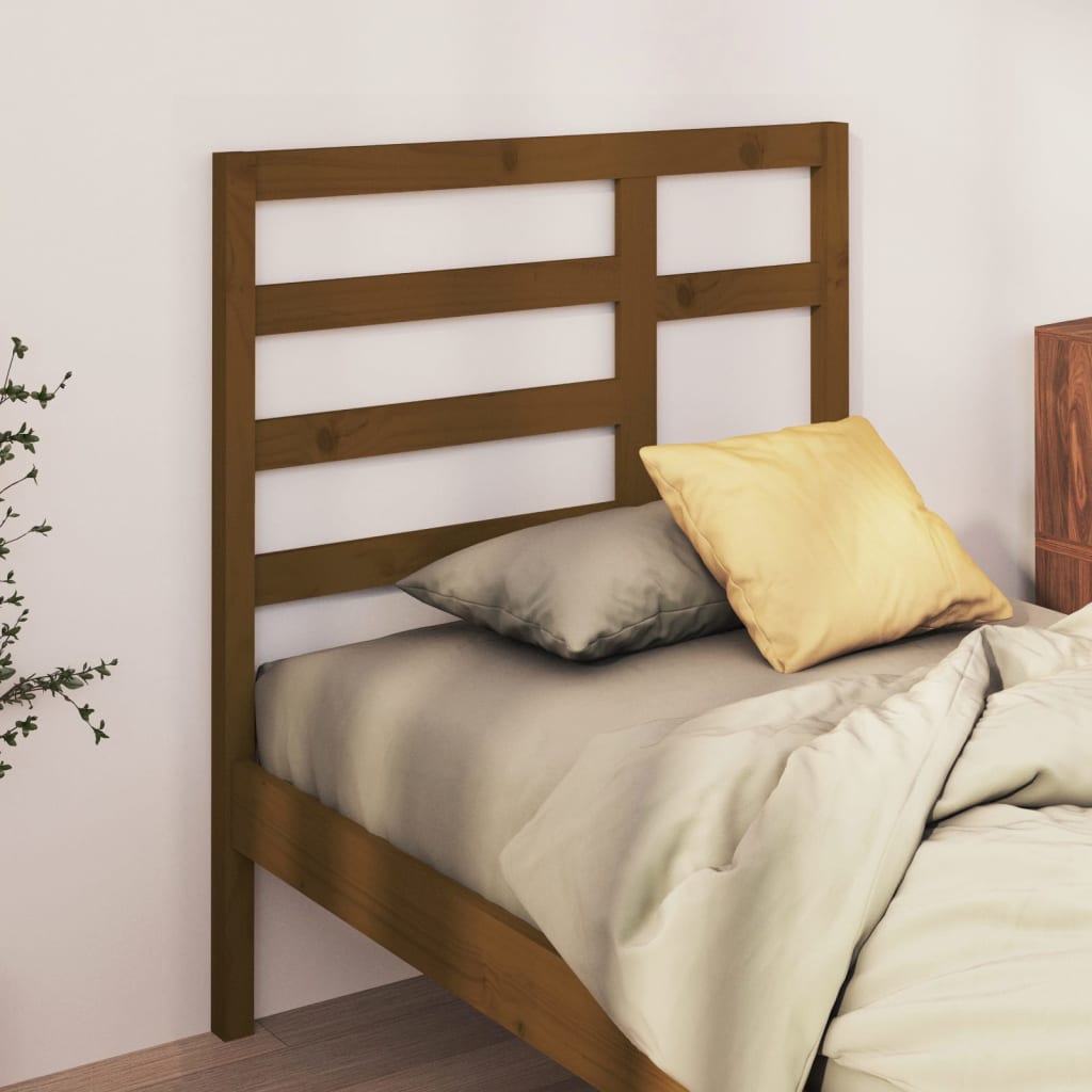 Solid Pine Wood Headboard, Honey Brown, 81x4x104 cm