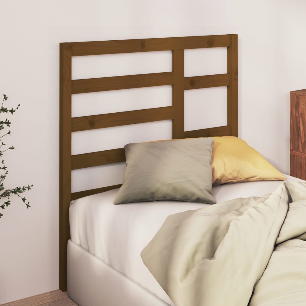 Solid Pine Bed Headboard, Honey Brown, 96x4x104 cm