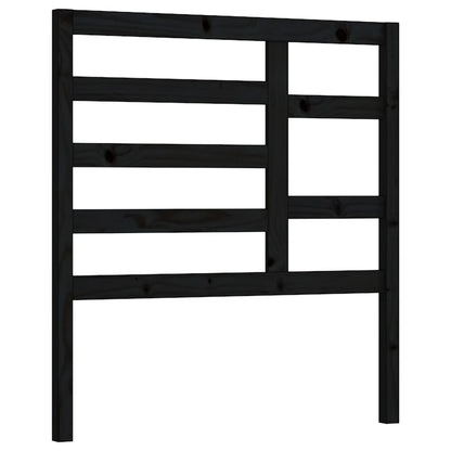 Solid Wood Pine Bed Headboard - Black, 96x4x104 cm
