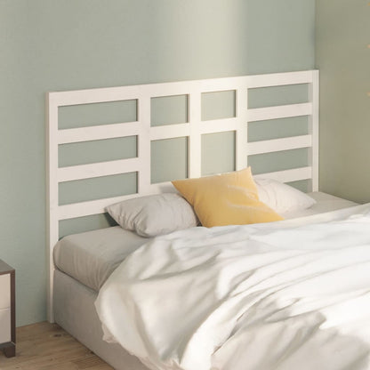 Solid Pine Wood White Headboard - 126x4x104 cm