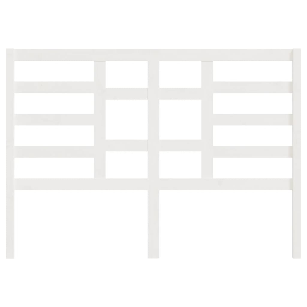 Solid Pine Wood White Headboard - 126x4x104 cm