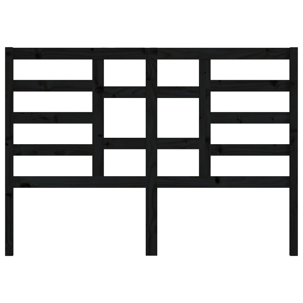 Sleek Black Solid Pine Headboard 126x4x104 cm | Modern Design