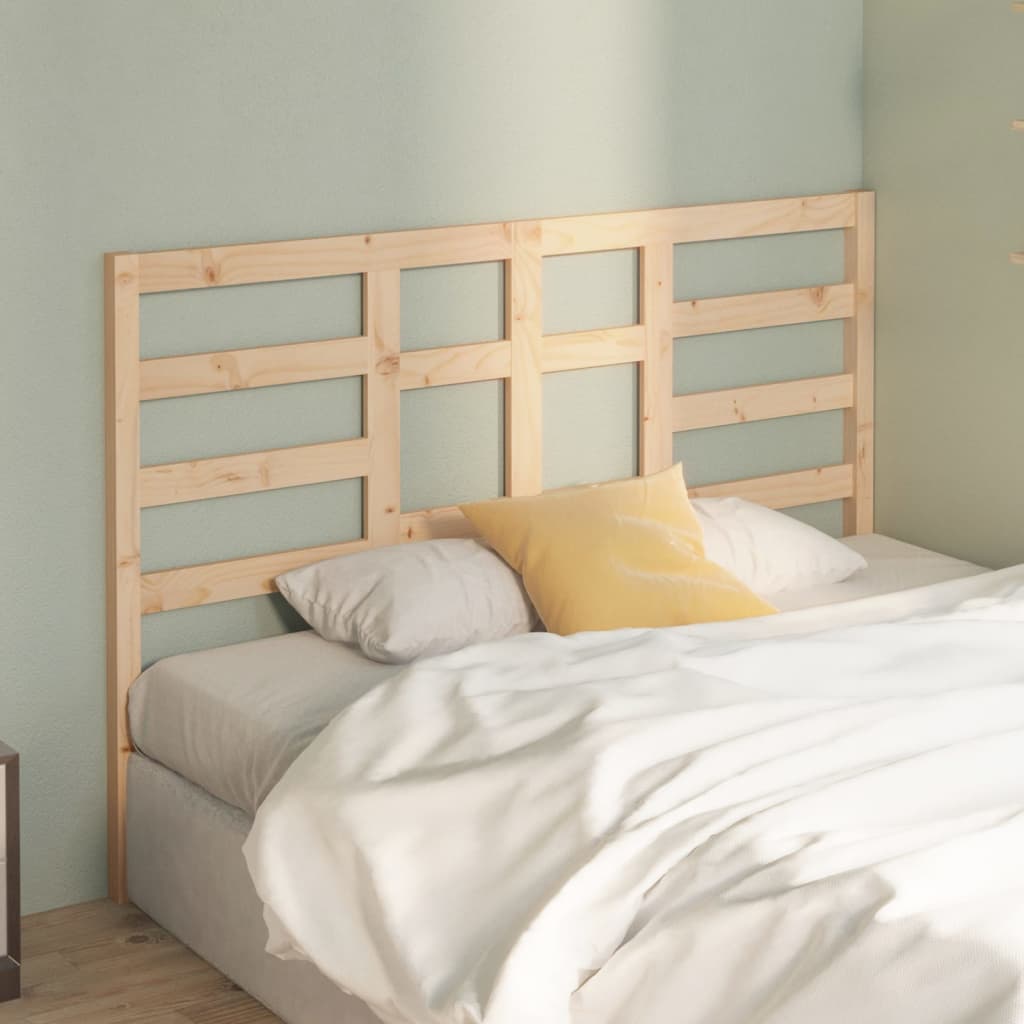 Solid Pine Wood Bed Headboard 146x4x104 cm - Natural Finish