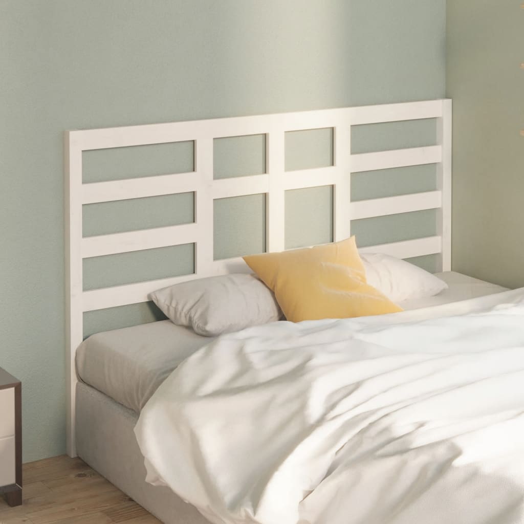 Solid Pine White Headboard 146x4x104 cm - Elegant Bedroom Decor