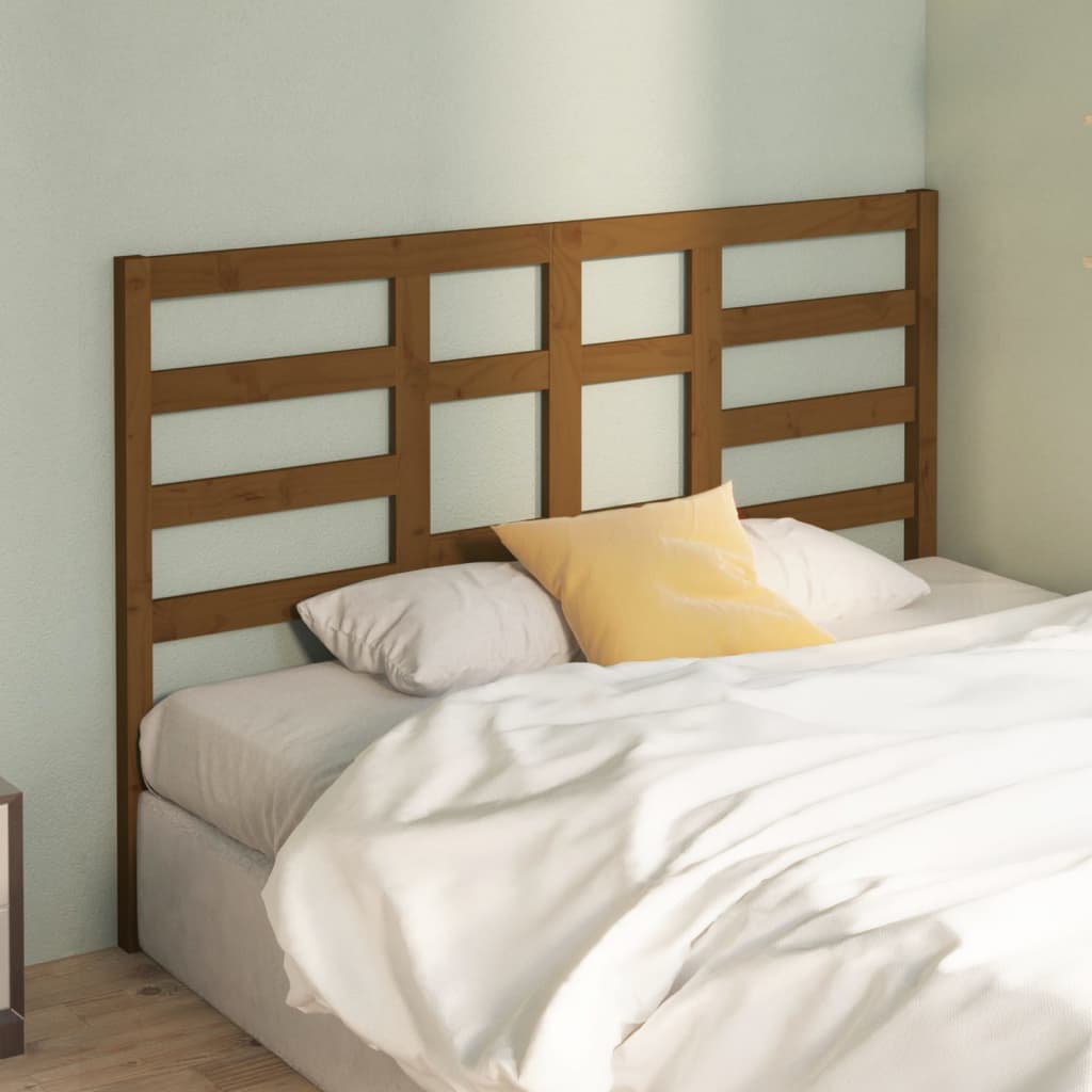 Honey Brown Pine Wood Headboard 146x4x104 cm | Solid & Stylish