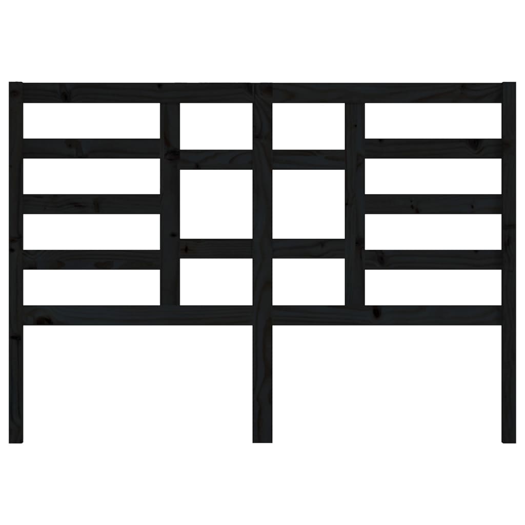 Solid Pine Wood Black Headboard 156x4x104 cm - Elegant Style