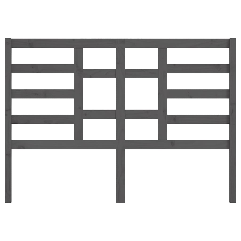 Elegant Grey Solid Pine Wood Bed Headboard - 166x4x104 cm