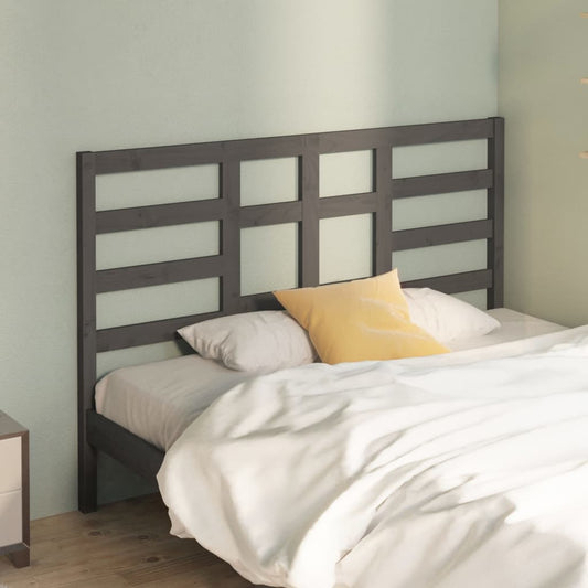 Elegant Grey Solid Pine Wood Bed Headboard - 166x4x104 cm