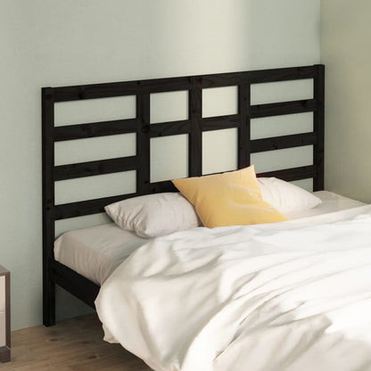 Sleek Black Pine Solid Wood Bed Headboard 166x4x104 cm