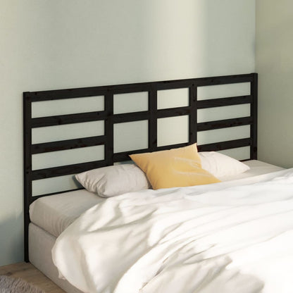Solid Pine Black Headboard - 186x4x104 cm | Stylish Bed Accent