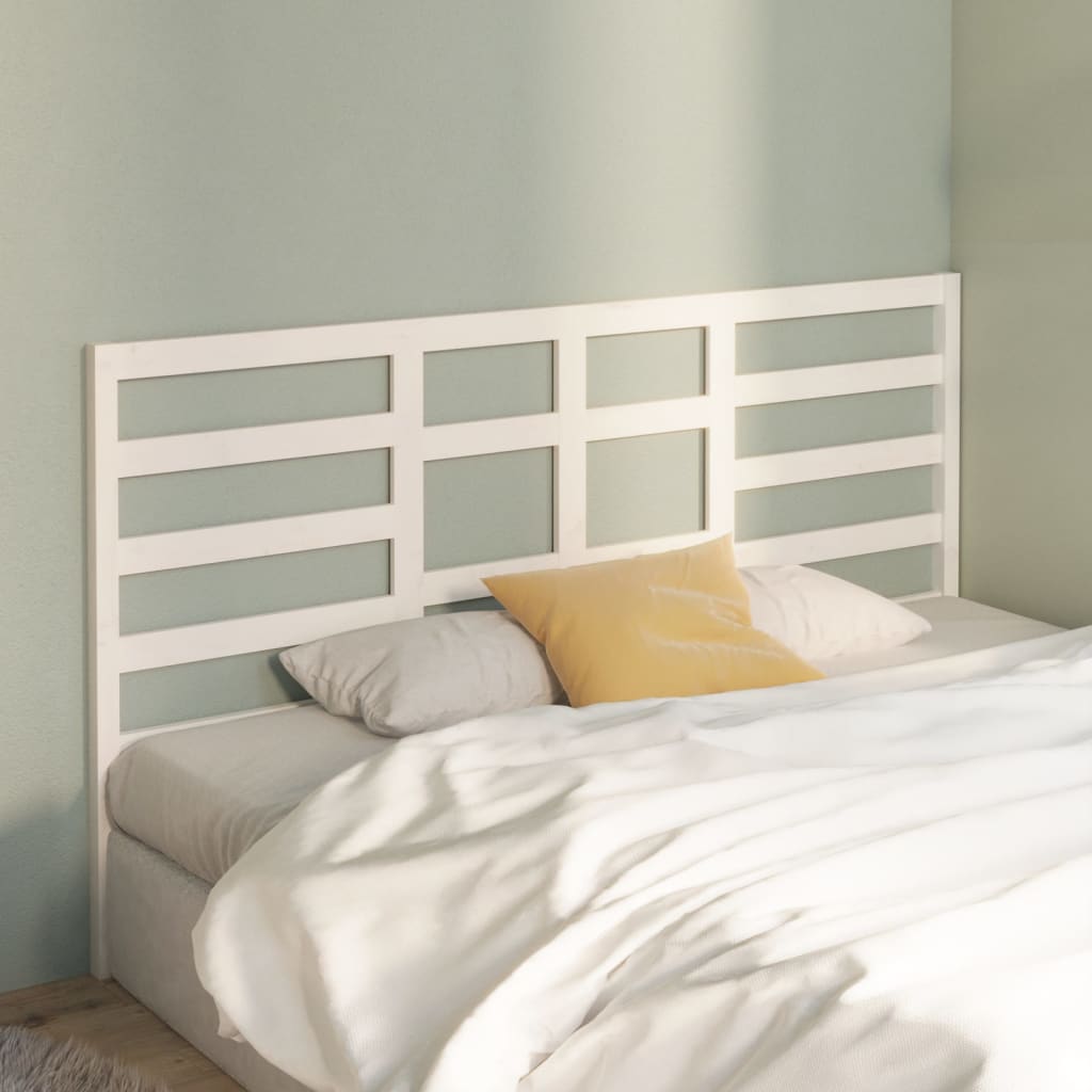 White Solid Pine Bed Headboard - 206x4x104 cm