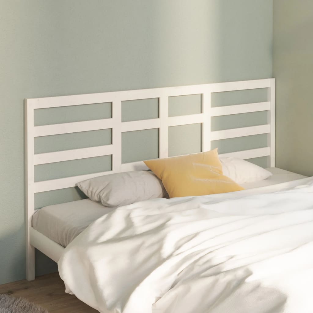 White Solid Pine Bed Headboard - 206x4x104 cm