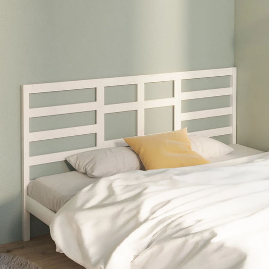 White Solid Pine Bed Headboard - 206x4x104 cm