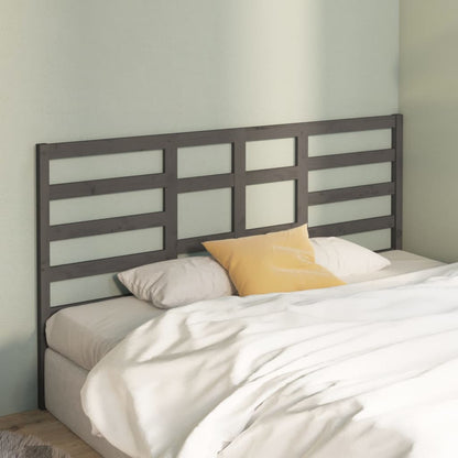 Solid Pine Wood Grey Bed Headboard 206x4x104 cm
