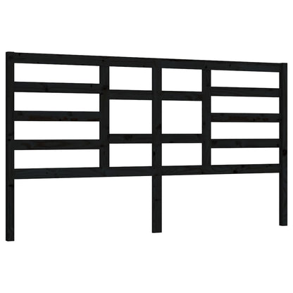 Sleek Black Pine Wood Headboard 206x4x104 cm - Stylish & Durable