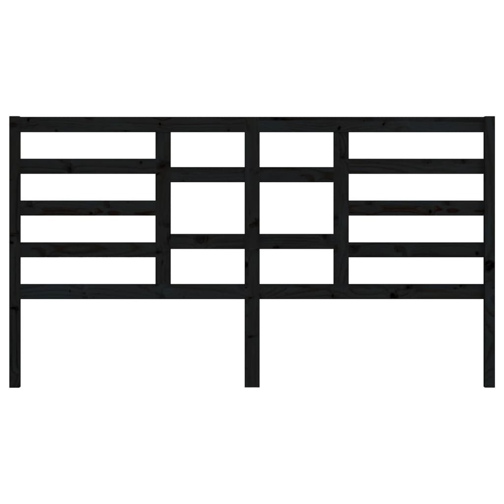 Sleek Black Pine Wood Headboard 206x4x104 cm - Stylish & Durable