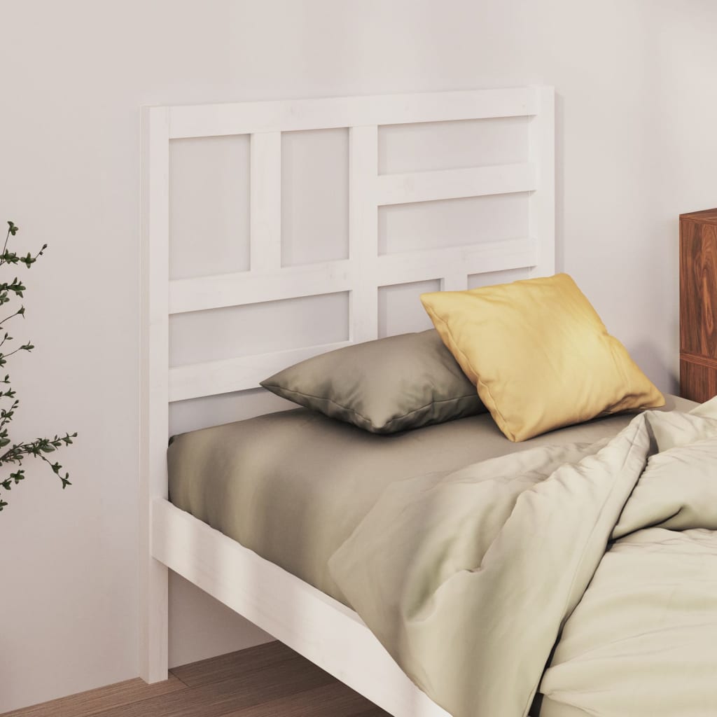 Solid Pine White Bed Headboard 81x4x104 cm - Elegant & Sturdy