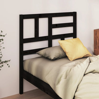 Solid Pine Black Bed Headboard 81x4x104 cm - Stylish & Durable