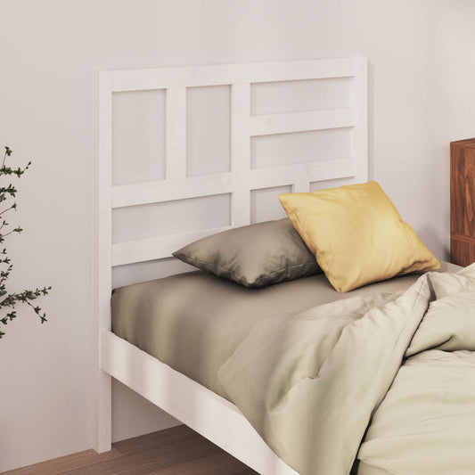 White Solid Pine Wood Bed Headboard 96x4x104 cm