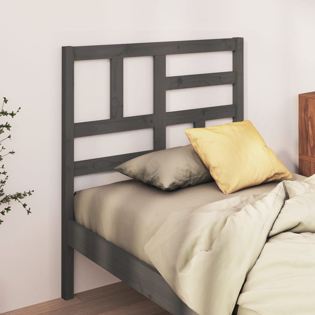 Solid Pine Bed Headboard - Grey, 106x4x104 cm