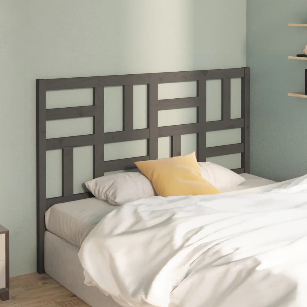 Solid Pine Grey Bed Headboard 126x4x104cm | Stylish & Durable