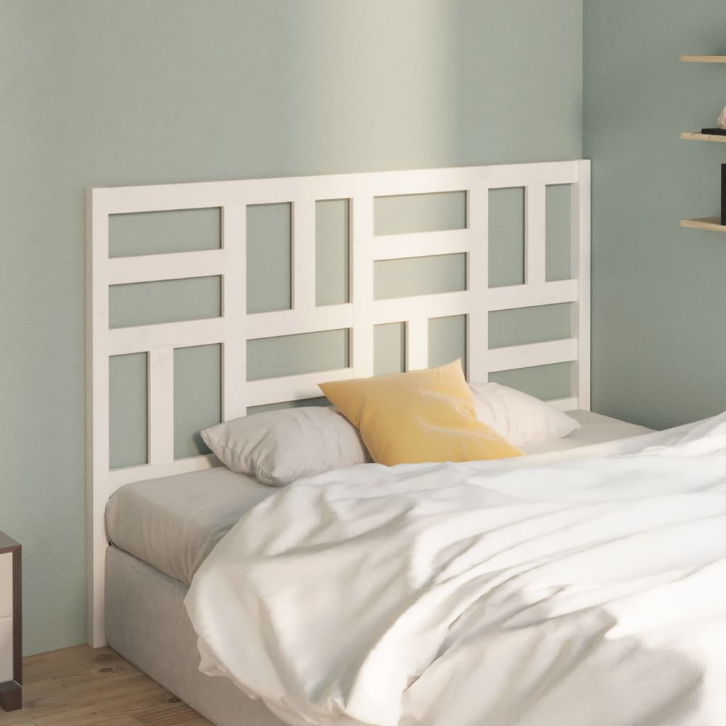 Solid Pine Wood White Headboard - 156x4x104 cm