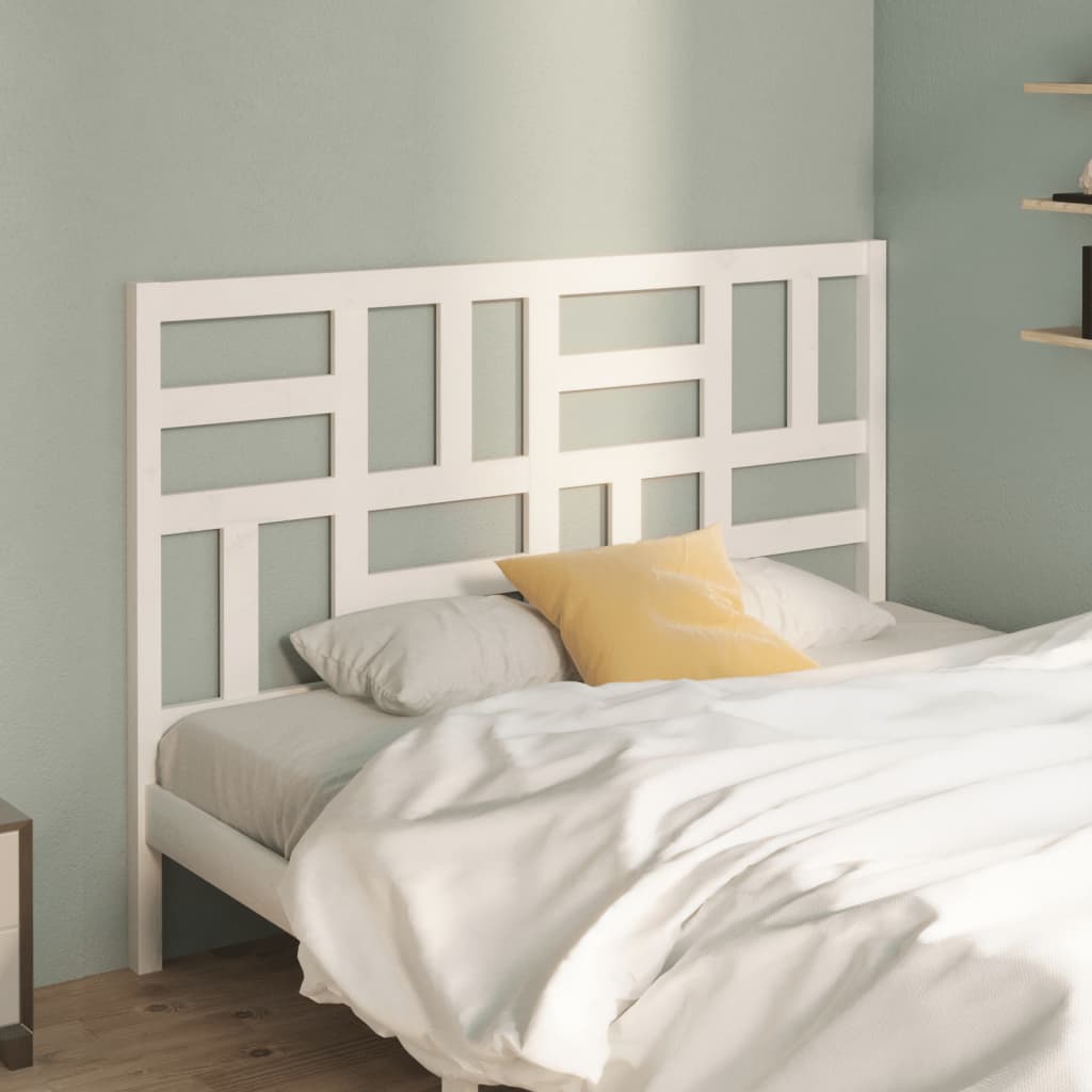 Solid Pine Wood White Headboard - 156x4x104 cm