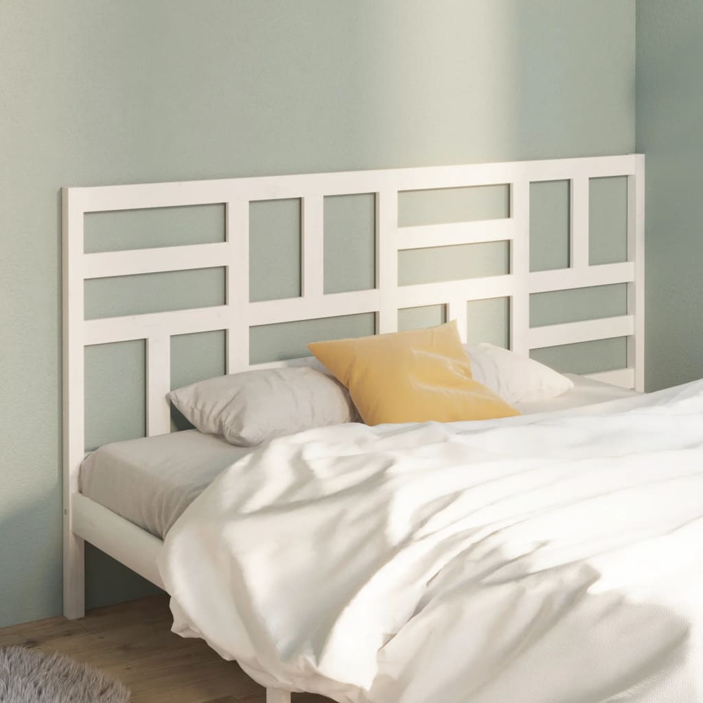 Solid Pine White Bed Headboard 206x4x104 cm – Stylish & Durable