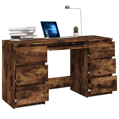 Smoked Oak Writing Desk, 140x50x77 cm, Engineered Wood