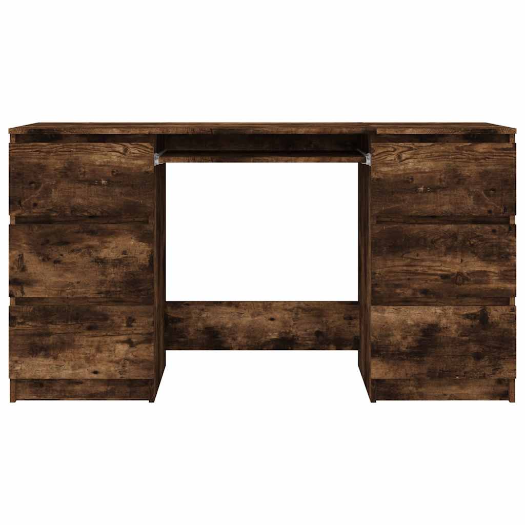 Smoked Oak Writing Desk, 140x50x77 cm, Engineered Wood