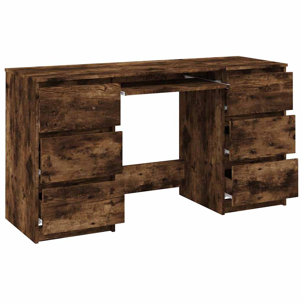 Smoked Oak Writing Desk, 140x50x77 cm, Engineered Wood