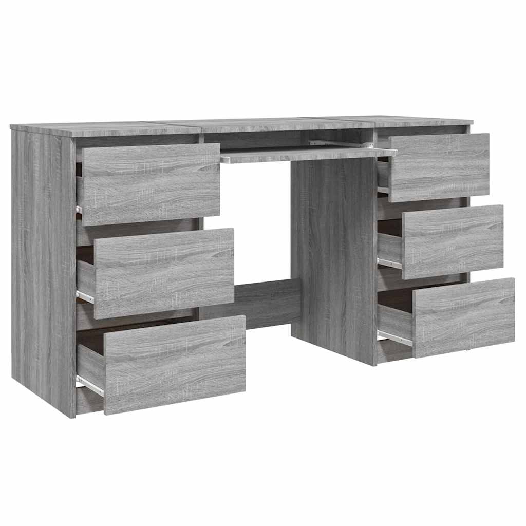 Grey Sonoma Engineered Wood Writing Desk 140x50x77 cm