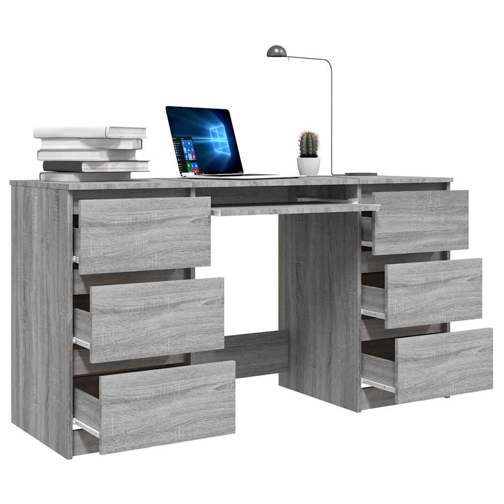 Grey Sonoma Engineered Wood Writing Desk 140x50x77 cm