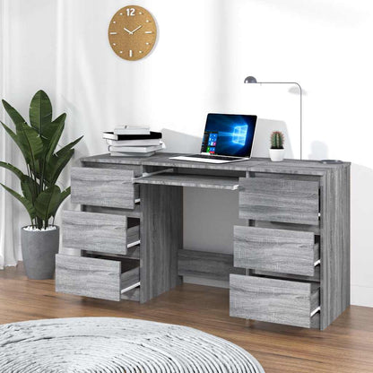 Grey Sonoma Engineered Wood Writing Desk 140x50x77 cm