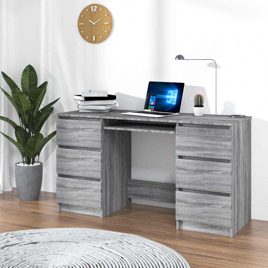 Grey Sonoma Engineered Wood Writing Desk 140x50x77 cm