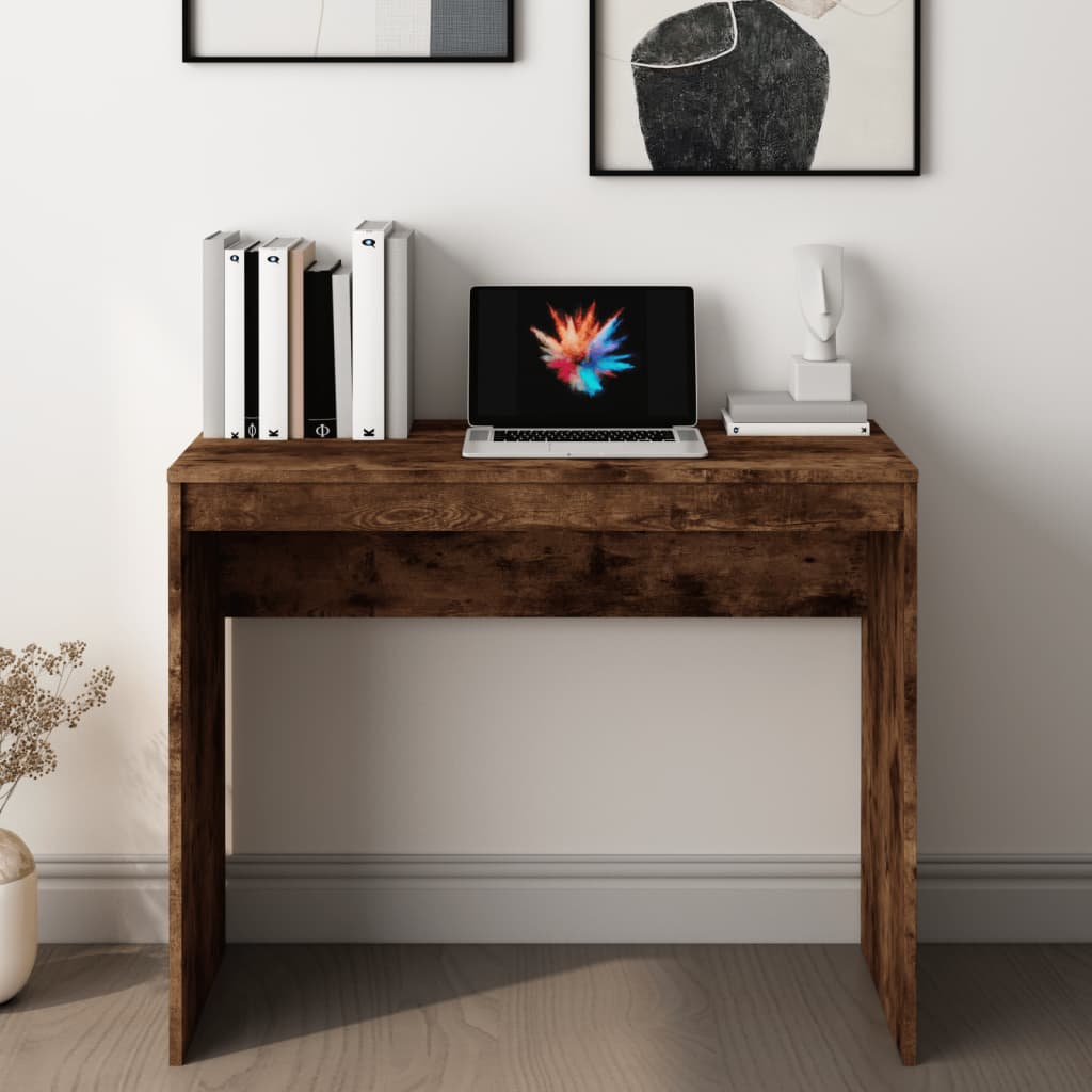 Smoked Oak Desk 90x40x72 cm - Engineered Wood Furniture