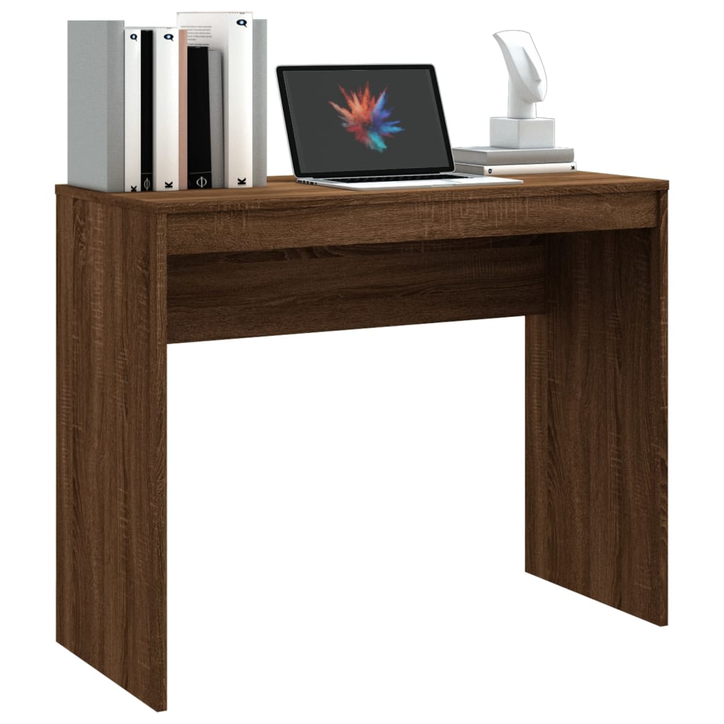Compact Brown Oak Desk, 90x40x72 cm, Engineered Wood