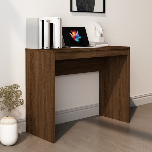 Compact Brown Oak Desk, 90x40x72 cm, Engineered Wood